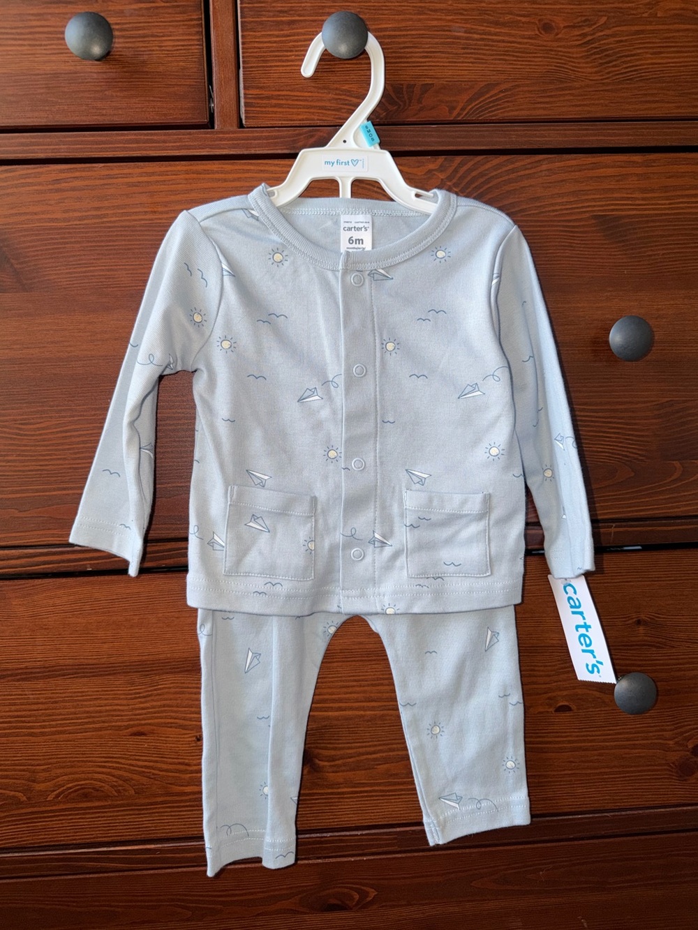 Carter's Little Cardigan Matching Set with Sun & Airplane Print